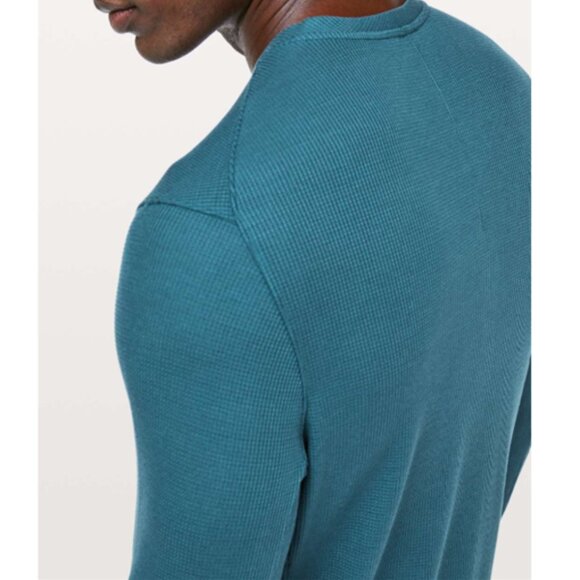 LIKE NEW! Lululemon Shift Stitch Henley *Teal - Picture 5 of 16